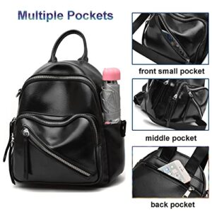 Women Cute Mini Leather Backpacks, Convertible Shoulder Bag Casual Holiday Small Rucksack, Pink