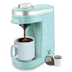 chulux single serve 12 ounce coffee brewer,one button operation with auto shut-off for coffee or tea,cyan