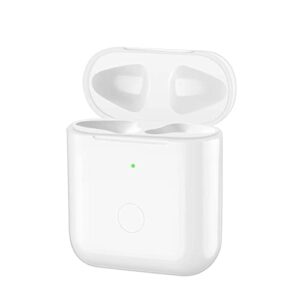 Airpods Charging Case Compatible for Airpods 1&2, Qi Wireless Charging Replacement Case, with Bluetooth Pairing Sync Button, NO AIRPODS, White