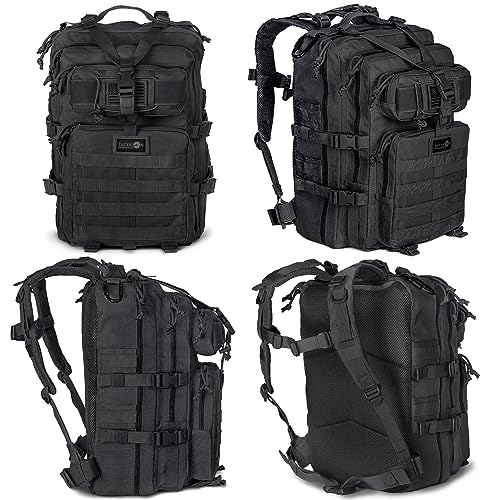 24BattlePack Tactical Backpack | 1 to 3 Day Assault Pack | Combat Veteran Owned Company |40L Bug Out Bag (Black)