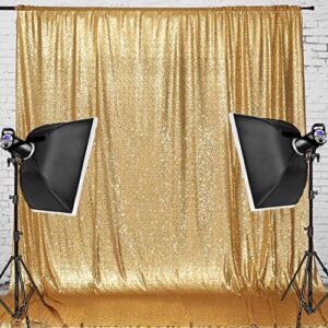 Juya Delight Gold Sequin Backdrop Non-Transparent Sequin Photography Backdrop for Birthday Party Wedding Decoration Gold 6FT X 8FT