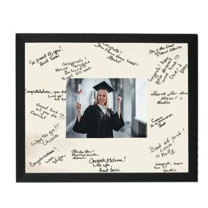 graduationmall 11x14 signature picture frame holds 5x7 photo with white mat for wedding graduation | wall or tabletop display