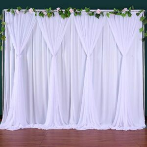 white tulle backdrop curtain for wedding reception 10 ft x 7 ft white curtains for backdrop drapes for parties baby shower birthday party bridal photo shoot backdrop decorations