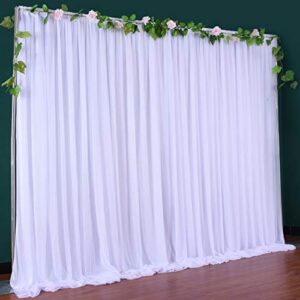 White Tulle Backdrop Curtain for Wedding Reception 10 ft X 7 ft White Curtains for Backdrop Drapes for Parties Baby Shower Birthday Party Bridal Photo Shoot Backdrop Decorations