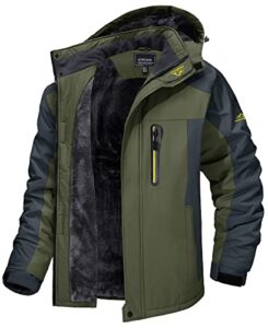tacvasen mountain jackets for men outdoor waterproof windproof rain jackets coats, green, 2xl