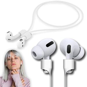 ultra strong magnetic airpod pro strap anti-lost cord sports lanyard compatible with airpods 3rd 2nd generation pro 3 2 1 (white)