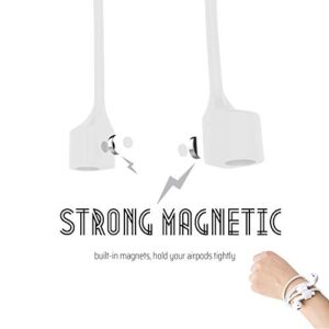 Ultra Strong Magnetic Airpod Pro Strap Anti-Lost Cord Sports Lanyard Compatible with Airpods 3rd 2nd Generation Pro 3 2 1 (White)
