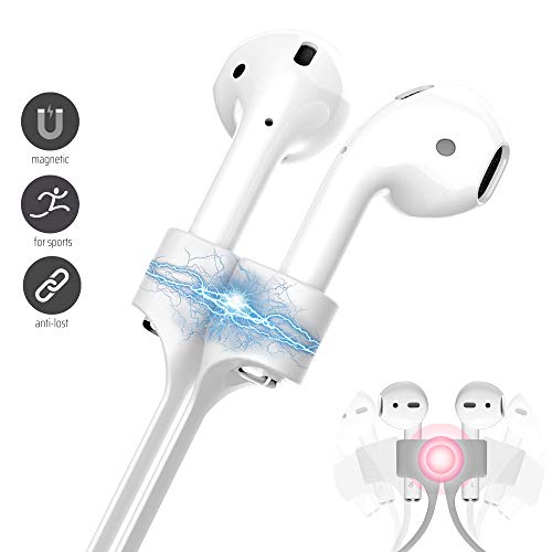 Ultra Strong Magnetic Airpod Pro Strap Anti-Lost Cord Sports Lanyard Compatible with Airpods 3rd 2nd Generation Pro 3 2 1 (White)