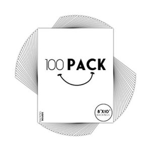 golden state art, pack of 100, 8x10 white backing boards - uncut, acid free, 4-ply thickness, signature friendly - great for photos, pictures, events, frames, prints