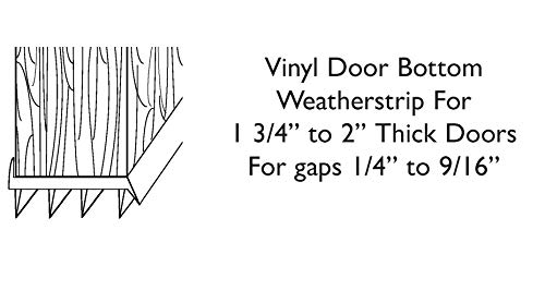 Randall Manufacturing Co., Inc | Vinyl Door Bottom | Vinyl Weatherstrip | 4 Feet Long | Brown | for 1 3/4” to 2” Thick Doors | Fits Gaps from 1/4” to 9/16” | Made in The USA