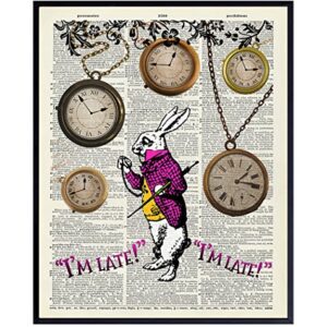 Alice Wonderland Decor - Alice Wonderland Gift - Room, Home or Party Decorations - Art Poster for Boy, Girl Kids Bedroom - Gift for Walt Fans - 8x10 Photo print Wall Art Picture