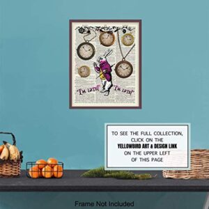 Alice Wonderland Decor - Alice Wonderland Gift - Room, Home or Party Decorations - Art Poster for Boy, Girl Kids Bedroom - Gift for Walt Fans - 8x10 Photo print Wall Art Picture