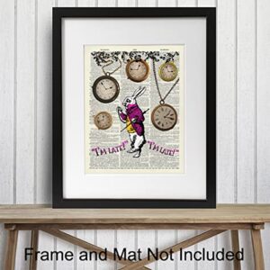 Alice Wonderland Decor - Alice Wonderland Gift - Room, Home or Party Decorations - Art Poster for Boy, Girl Kids Bedroom - Gift for Walt Fans - 8x10 Photo print Wall Art Picture