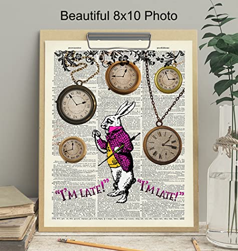 Alice Wonderland Decor - Alice Wonderland Gift - Room, Home or Party Decorations - Art Poster for Boy, Girl Kids Bedroom - Gift for Walt Fans - 8x10 Photo print Wall Art Picture