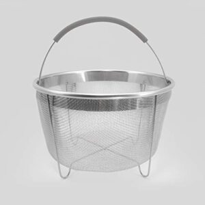 excelsteel 3.75 qt, rinse drain sift sieve kitchenware perfect for pressure cookers strainer basket insert, 8.25", grey