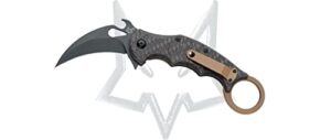 fox knives karambit frame lock fx-599tic pocket knife black elmax/carbon fiber/titanium