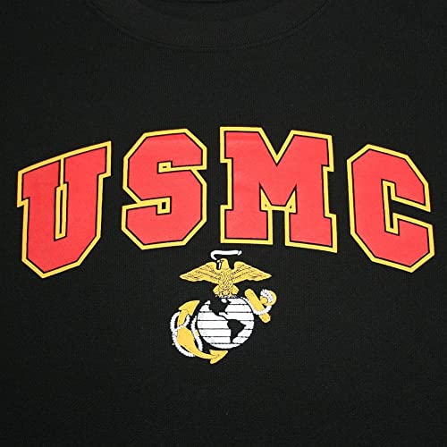 United States Marine Corps Arched Eagle, Globe and Anchor Crewneck Sweatshirt, Large, Black