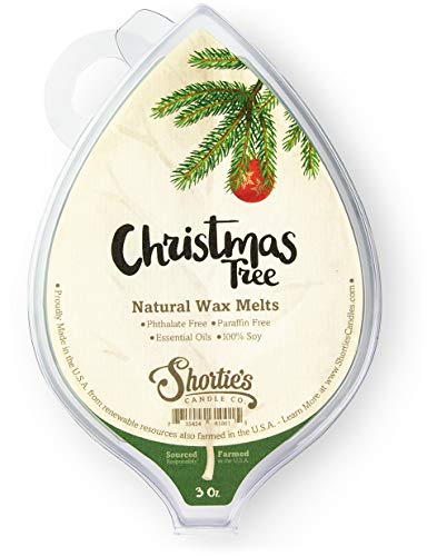 Shortie's Candle Company Christmas Tree Natural Soy Wax Melts - Formula 117-1 Highly Scented 3 Oz. Bar - Made with 100% Soy and Essential Fragrance Oils - Phthalate & Paraffin Free, Vegan, Non-Toxic