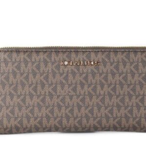 Michael Kors Women Jet Set Large Travel Continental Wristlet Wallet Brown