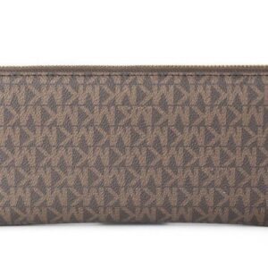 Michael Kors Women Jet Set Large Travel Continental Wristlet Wallet Brown