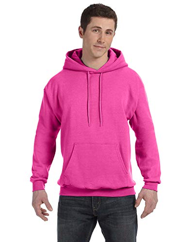 Hanes Unisex EcoSmart® 50/50 Pullover Hooded Sweatshirt M Wow Pink