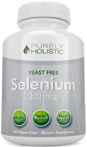 selenium 200mcg - 365 vegan capsules not tablets - pure & yeast free l-selenomethionine for improved absorption - thyroid, heart, and immune system support - antioxidant trace mineral - made in usa