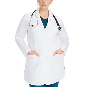 Healing Hands Lab Coat Women 4 Pocket Mid Length 5101 Fiona Womens Lab Coat The White Coat Modernist Collection White M