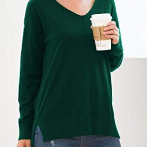 Jouica Womens Fall Casual Long Sleeve Pullover Sweater(Dark Green,X-Large)