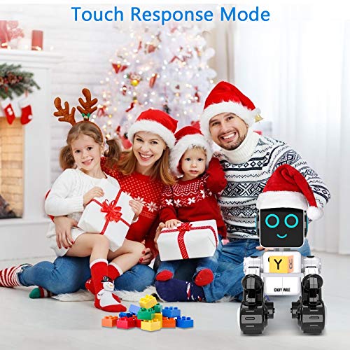 OKK Robot Toy for Kids, Smart RC Robots for Kids with Touch and Sound Control Robotics Intelligent Programmable, Robot Toy with Walking Dancing Singing Talking Transfering Items for Boys Girls (White)