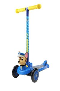 paw patrol chase self balancing scooter - toddler & kids scooter, 3 wheel platform, foot activated brake, 75 lbs weight limit, for ages 3 and up