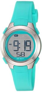 amazon essentials women's digital chronograph resin strap watch, teal