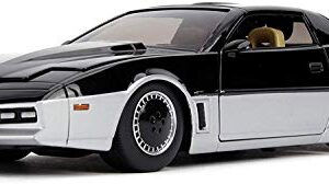 Jada Toys Hollywood Rides Knight Rider K.A.R.1982 Pontiac Firebird 1: 24 Diecast Vehicle with Light Up Feature, Glossy Black / Silver