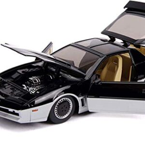 Jada Toys Hollywood Rides Knight Rider K.A.R.1982 Pontiac Firebird 1: 24 Diecast Vehicle with Light Up Feature, Glossy Black / Silver