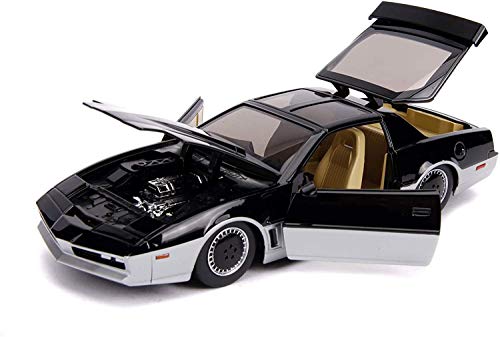 Jada Toys Hollywood Rides Knight Rider K.A.R.1982 Pontiac Firebird 1: 24 Diecast Vehicle with Light Up Feature, Glossy Black / Silver