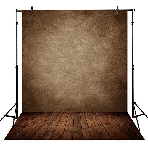 Allenjoy Fabric 6x8ft Abstract Brown Wall with Wood Floor Photo Backdrop for Only Under 3 Years Old Kids Pictures