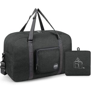 wandf for alaska airlines 22" foldable travel duffle bag for travel gym sports weekender bag (22 inches (50 liter), dark grey denis 22")…