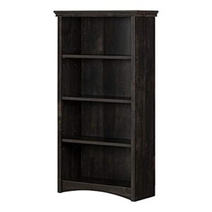 south shore gascony 4-shelf bookcase-rubbed black