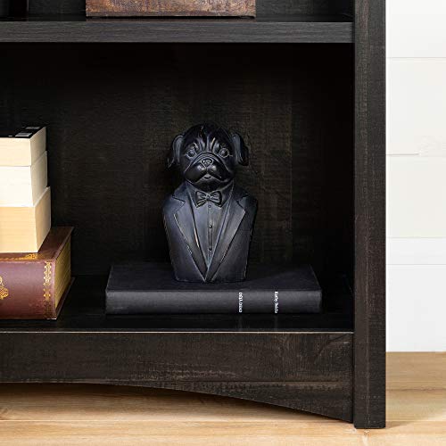 South Shore Gascony 4-Shelf Bookcase-Rubbed Black