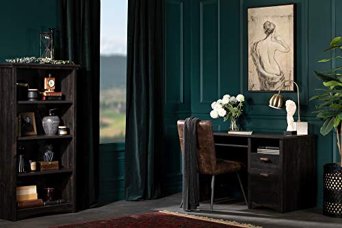 South Shore Gascony 4-Shelf Bookcase-Rubbed Black