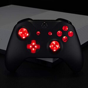 eXtremeRate Multi-Colors Luminated Dpad Thumbsticks Start Back ABXY Action Buttons (DTF) LED Kit for Xbox One Standard, Xbox One S X Controller 7 Colors 9 Modes Button Control -Controller NOT Included