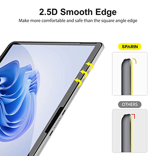 [2 Pack] SPARIN Screen Protector Compatible with Microsoft Surface Pro 9 2022 / Surface Pro 8 2021 / Surface Pro X (2021&2019), 13 inch, 9H Tempered Glass Screen Protector Support Surface Pen