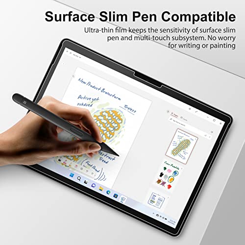 [2 Pack] SPARIN Screen Protector Compatible with Microsoft Surface Pro 9 2022 / Surface Pro 8 2021 / Surface Pro X (2021&2019), 13 inch, 9H Tempered Glass Screen Protector Support Surface Pen