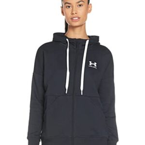 Under Armour Women's Rival Fleece Full Zip Hoodie , Black (001)/White , XX-Large