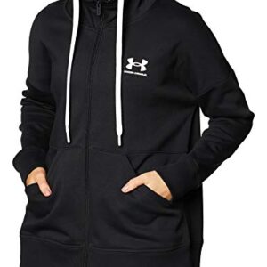 Under Armour Women's Rival Fleece Full Zip Hoodie , Black (001)/White , XX-Large