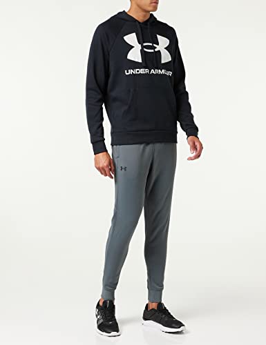 Under Armour Mens Rival Fleece Big Logo Hoodie , Black (001)/Onyx White , X-Large