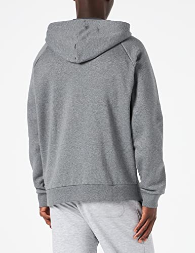 Under Armour Mens Rival Fleece Full Zip Hoodie , Pitch Gray Light Heather (012)/Onyx White , Large