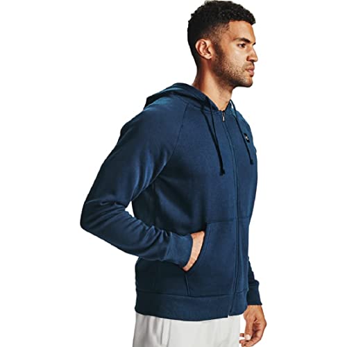 Under Armour mens Rival Fleece Full Zip Hoodie , Academy Blue (408)/Onyx White , 3X-Large