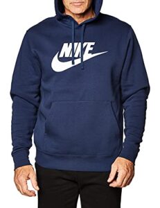 nike gx nsw mens club pullover hoodie bv2973-410 size s midnight navy/white