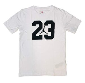 nike air jordan boys' 8-20 jumpman cotton t-shirt (white/black, large)