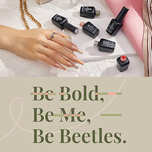 Beetles Gel Polish Kit SOUTHERN BELLE Glitter Nude Polish Set - 6 Pcs Coral Green Light Blue Soak off Nail Lamp Gel Base and Top Coat Needed Varnish Salon Nail Art Design Gifts for Women